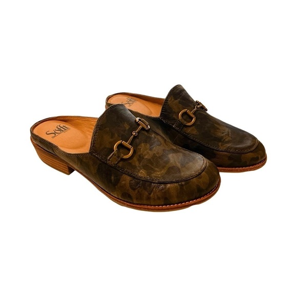 NEW SOFFTT Naoko Leather Camo Mule Sz 9 - Picture 2 of 6